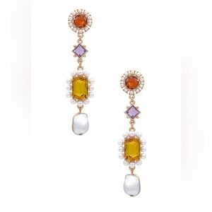 8 Other Reasons Gold and Purple Statement Earrings